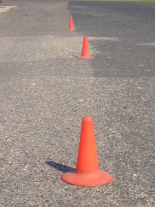 cones on road
